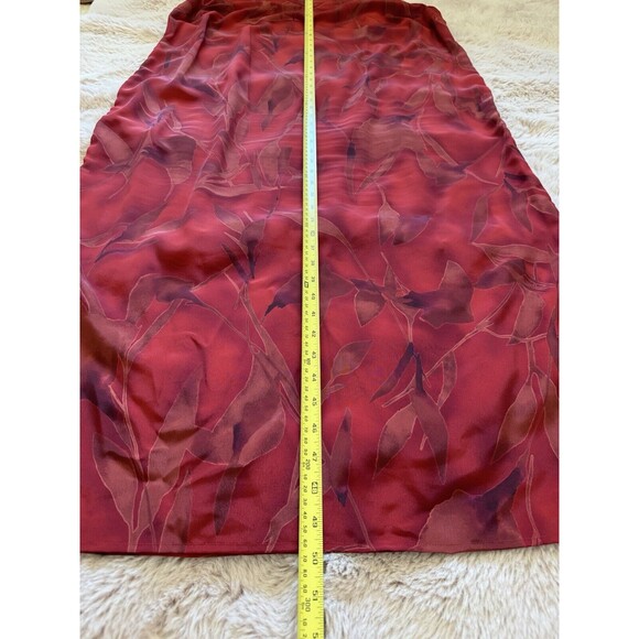 Vintage Maggie Mcnaughton Women Chiffon Maxi Dress Red Floral Print Boho Size 1X - Picture 8 of 8